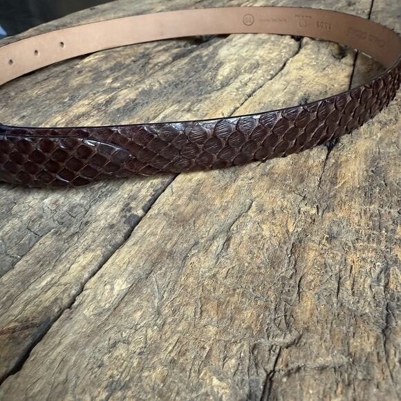 Claudio Orciani Beautiful Brown Real Python Snake Belt Made In Italy Size 30 main image 9